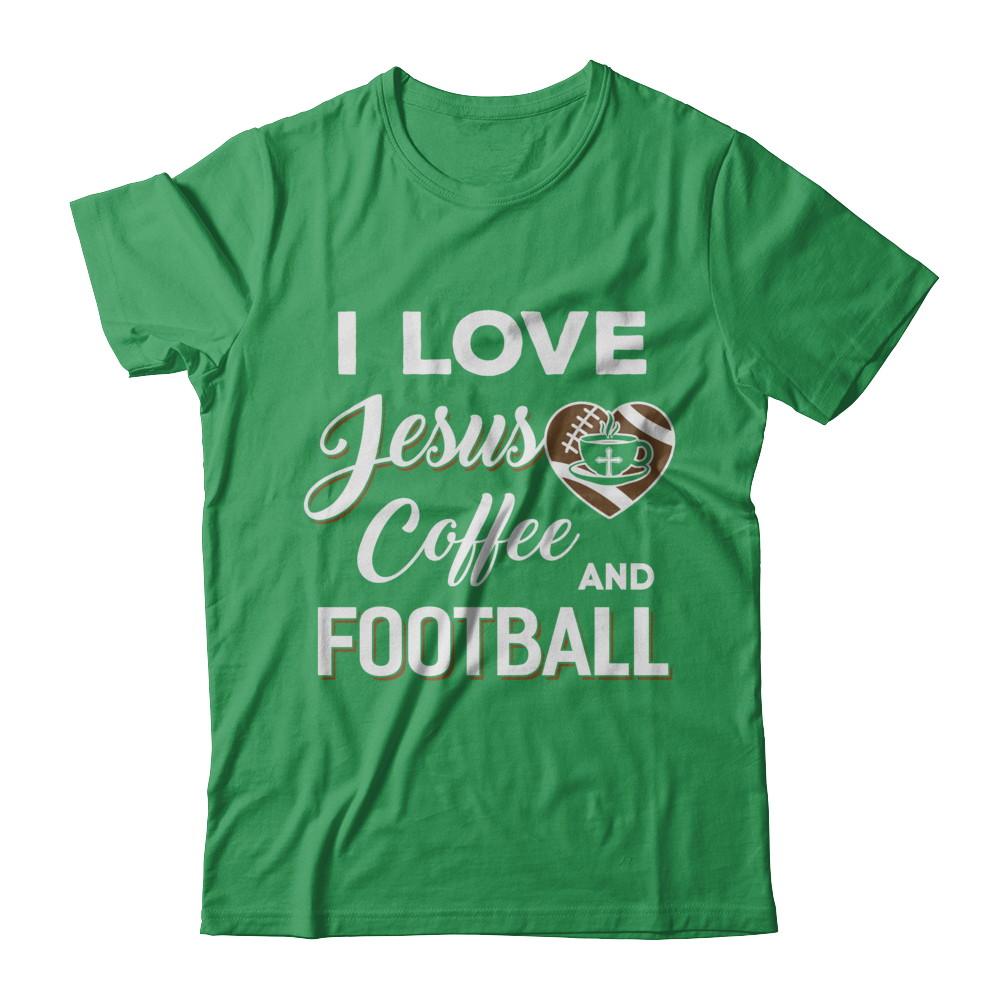 I Love Jesus Coffee & Football-T-Shirt & Sweatshirt-Premium T-Shirt-Kelly Green