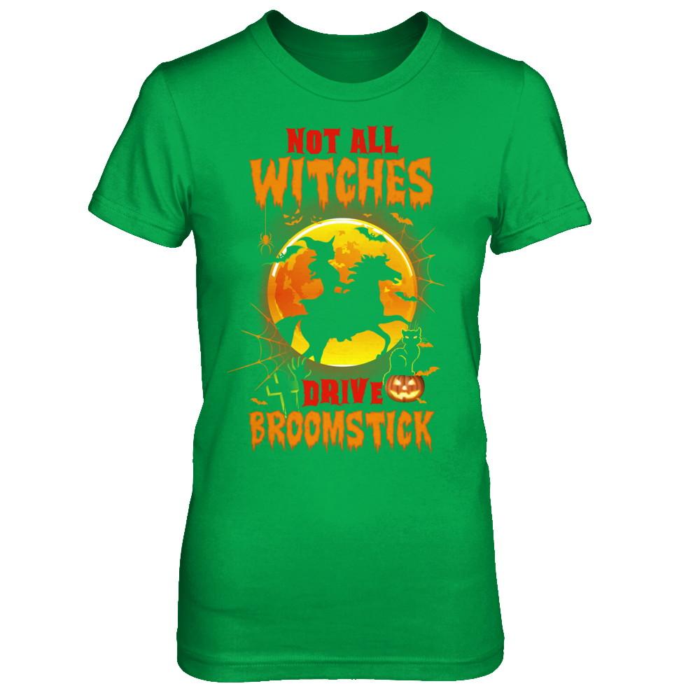Not All Witches Drive Broom Funny Halloween Horse-T-Shirt & Sweatshirt-Women's T-Shirt-Irish Green