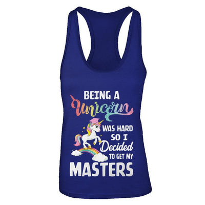 Funny Unicorn Masters Degree Graduation Graduate Gift-T-Shirt & Tank Top-Women's Ideal Racerback Tank-Royal