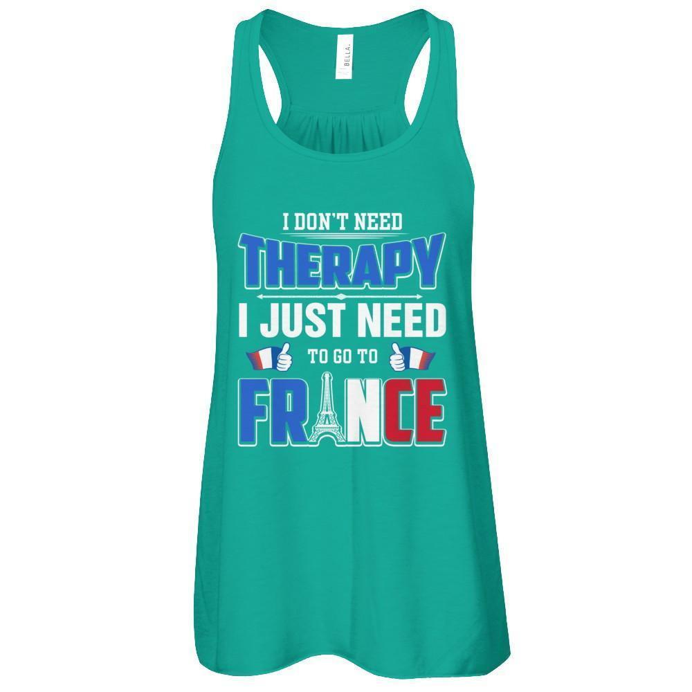I Don't Need Therapy Love France-T-Shirt & Tank Top-Women's Flowy Racerback Tank-Kelly