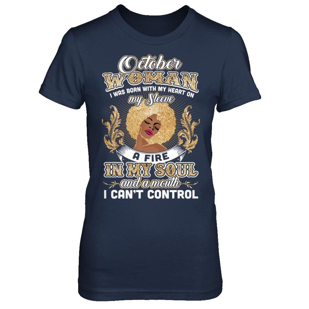 I'm An October Woman Funny Birthday-T-Shirt & Sweatshirt-Women's T-Shirt-Navy