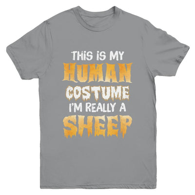This Is My Human Costume Sheep Halloween Youth-Youth Shirt-Youth T-Shirt-Sport Grey