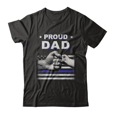 Proud Dad Police Thin Blue Line Flag Fathers Day-T-Shirt & Hoodie-Classic T-Shirt-Black