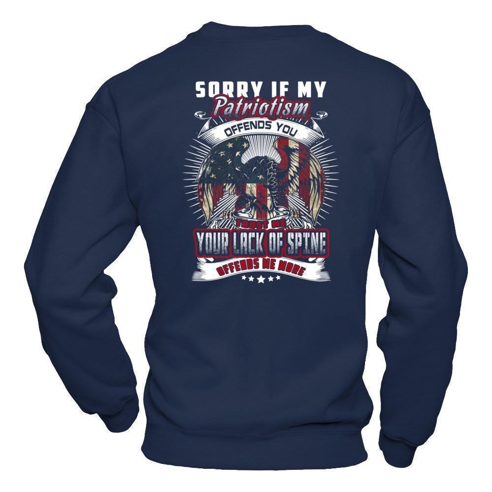 Sorry If My Patriotism Offends You Trust Me-T-Shirt & Hoodie-Crewneck Sweatshirt-Navy