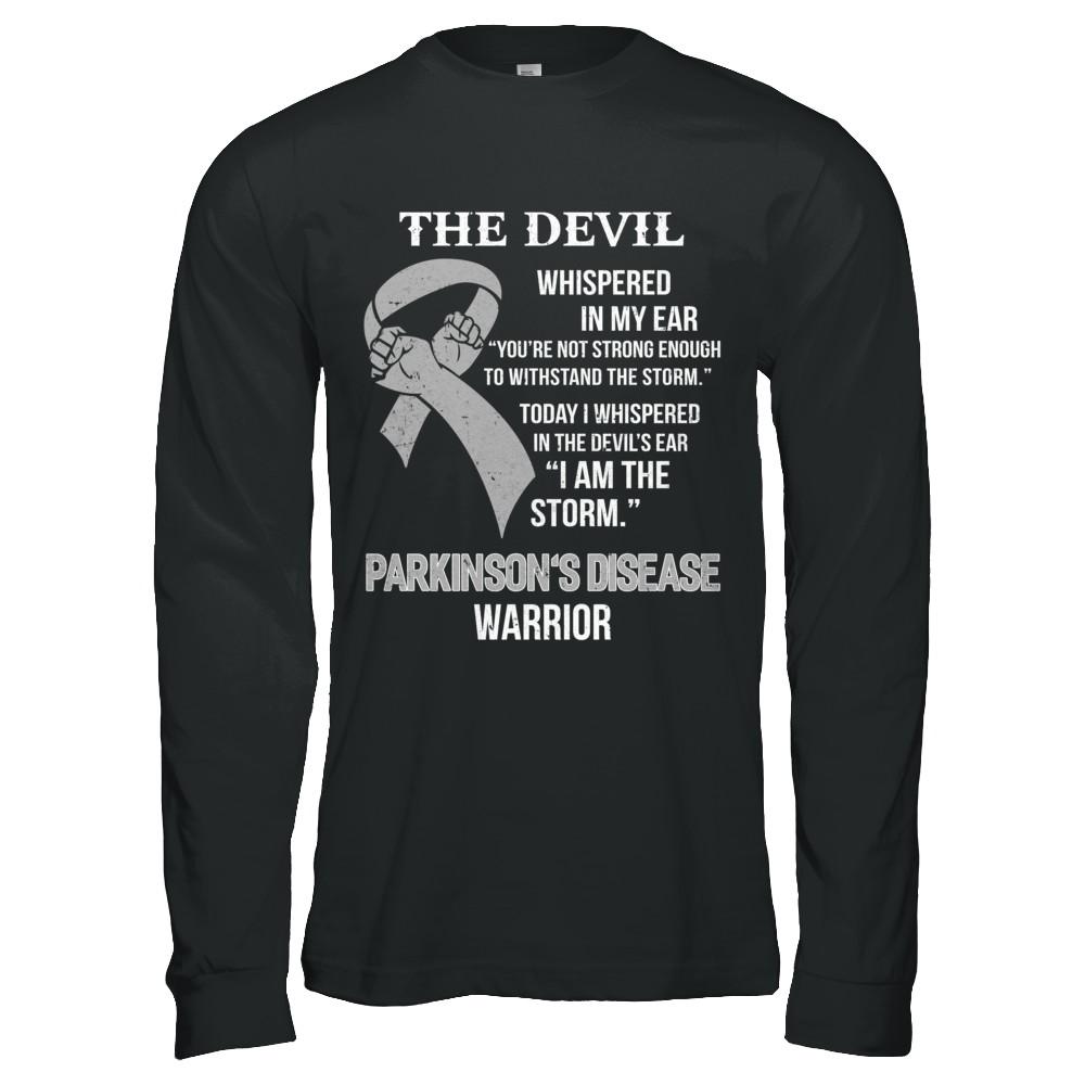 I Am The Storm Support Parkinson's Disease Awareness Warrior Gift-T-Shirt & Hoodie-Long Sleeve T-Shirt-Black