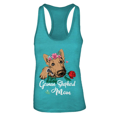 German Shepherd Mom Funny Dog Mom Gift Idea-T-Shirt & Tank Top-Women's Ideal Racerback Tank-Tahiti Blue