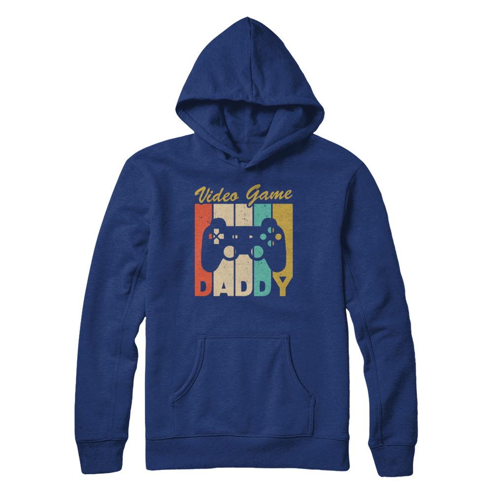 Retro Vintage Daddy Video Games Gaming Dad Fathers Day Gift-T-Shirt & Hoodie-Pullover Hoodie-Deep Royal