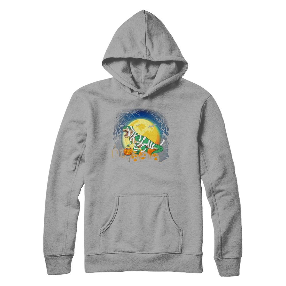 Halloween Pumpkin Dinosaur Gift For Kids Boys Girls-T-Shirt & Hoodie-Pullover Hoodie-Light Steel