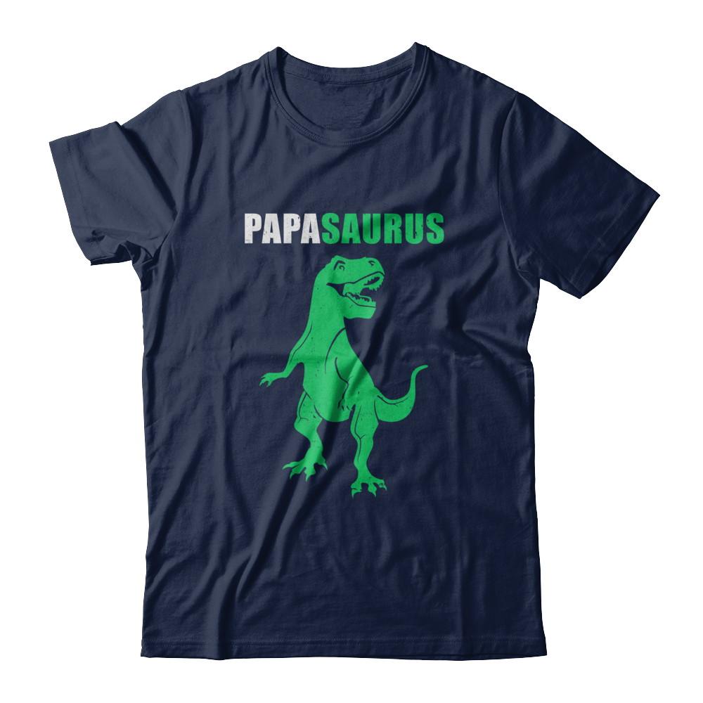 Papasarus Funny Dinosaur First Time Papa Fathers Day-T-Shirt & Hoodie-Classic T-Shirt-Navy