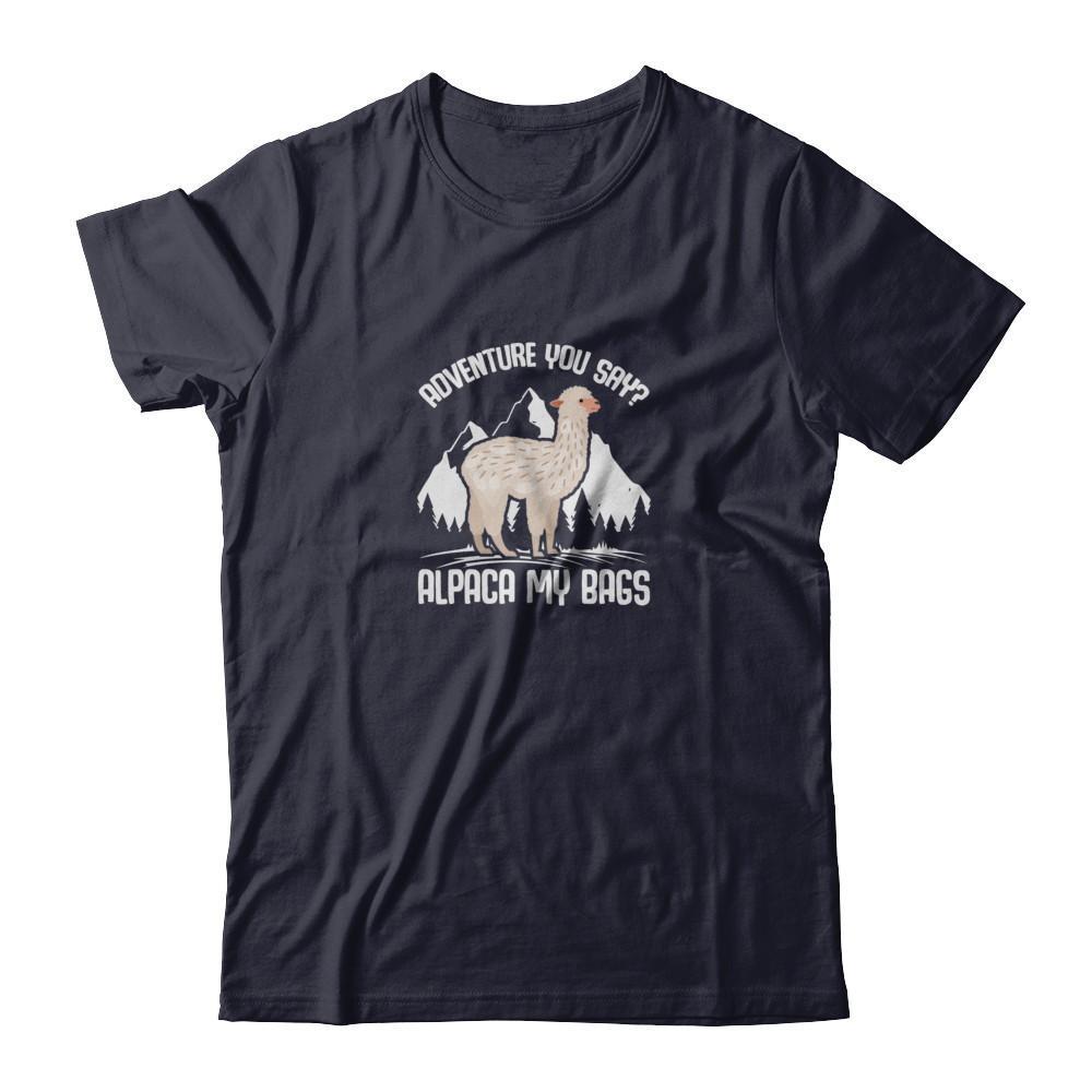 Adventure You Say? Alpaca My Bags-T-Shirt & Tank Top-Premium T-Shirt-Midnight Navy