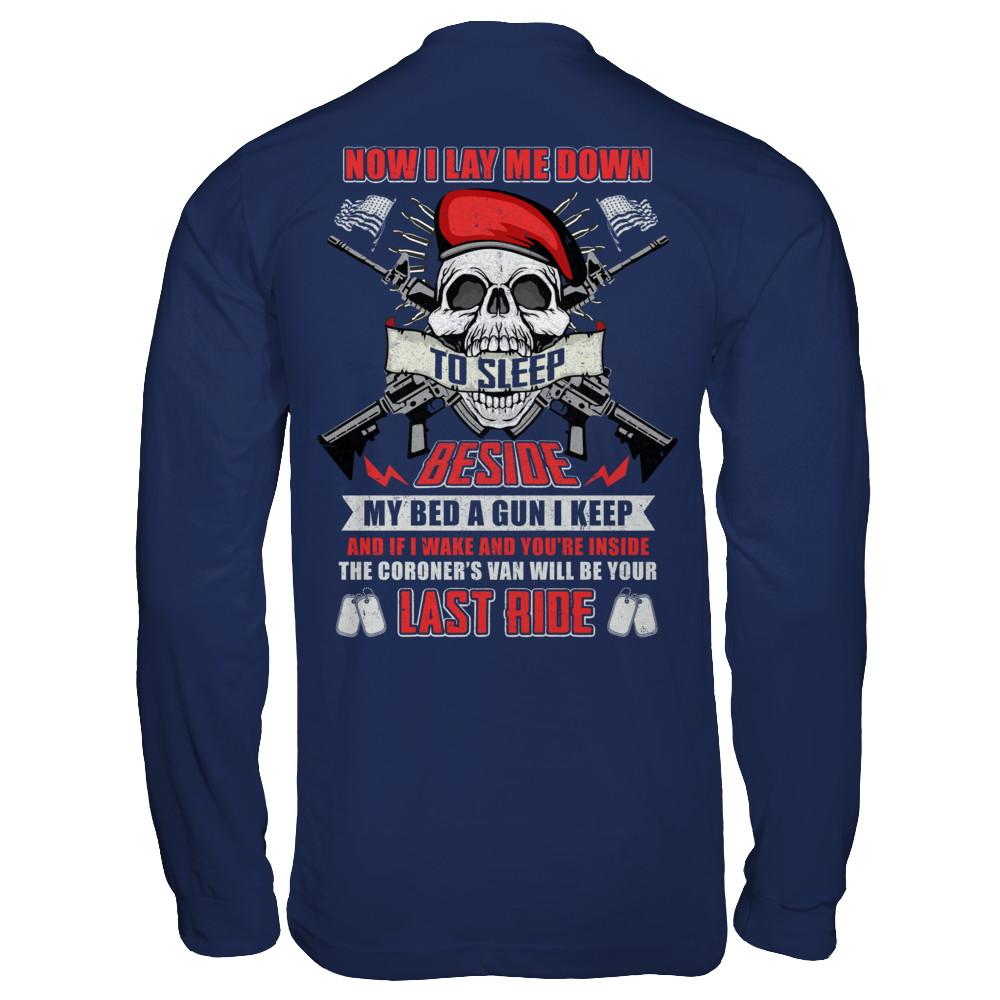 Now I Lay Me Down To Sleep Beside My Bed A Gun I Keep-T-Shirt & Hoodie-Long Sleeve T-Shirt-Navy