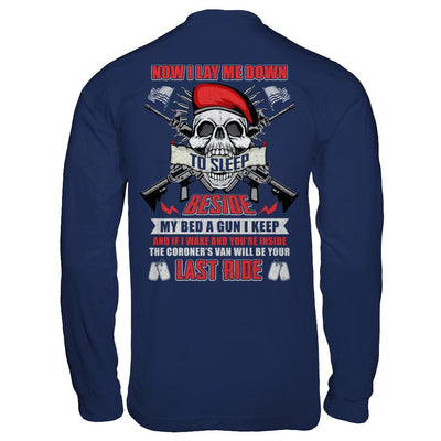 Now I Lay Me Down To Sleep Beside My Bed A Gun I Keep-T-Shirt & Hoodie-Long Sleeve T-Shirt-Navy