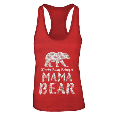 Mama Bear Dinosaur Kinda Busy Being A Mamabear-T-Shirt & Tank Top-Women's Ideal Racerback Tank-Red