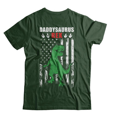 DaddySaurus Dad Dinosaur Rex American Flag Fathers Day-T-Shirt & Hoodie-Classic T-Shirt-Forest Green
