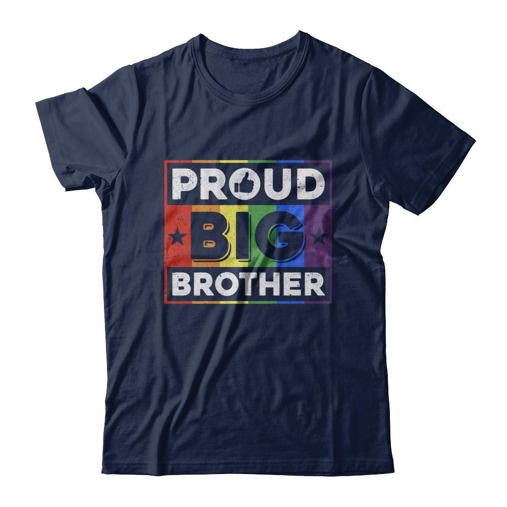 Proud Big Brother Gay Lesbian Pride Month LGBT-T-Shirt & Hoodie-Classic T-Shirt-Navy