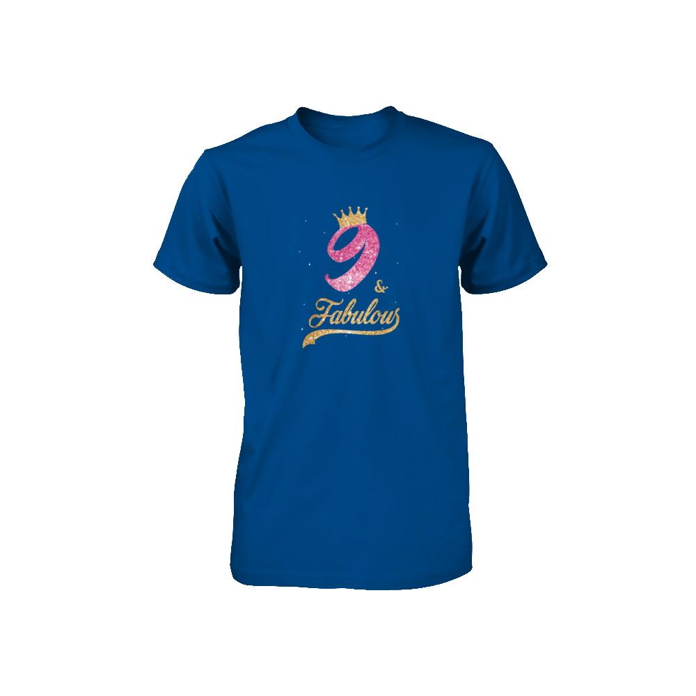 9Th And Fabulous Nine Birthday Youth-Youth Shirt-Toddler T-Shirt-Royal