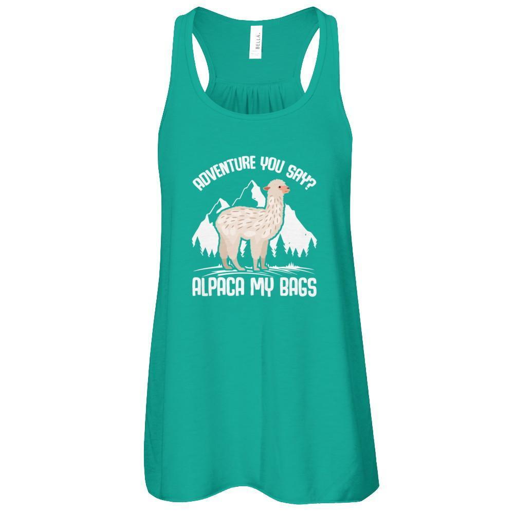 Adventure You Say? Alpaca My Bags-T-Shirt & Tank Top-Women's Flowy Racerback Tank-Kelly