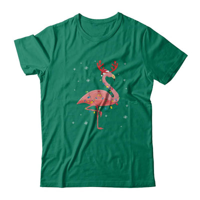 Santa Hat Flamingo Reindeer Christmas Gifts-T-Shirt & Hoodie-Classic T-Shirt-Kelly Green