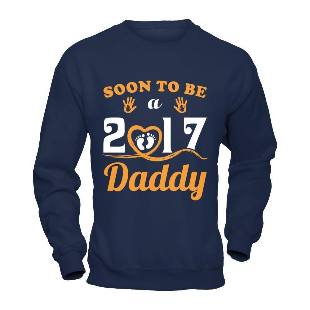 Soon To Be A Daddy Since 2017-T-Shirt & Hoodie-Crewneck Sweatshirt-Navy