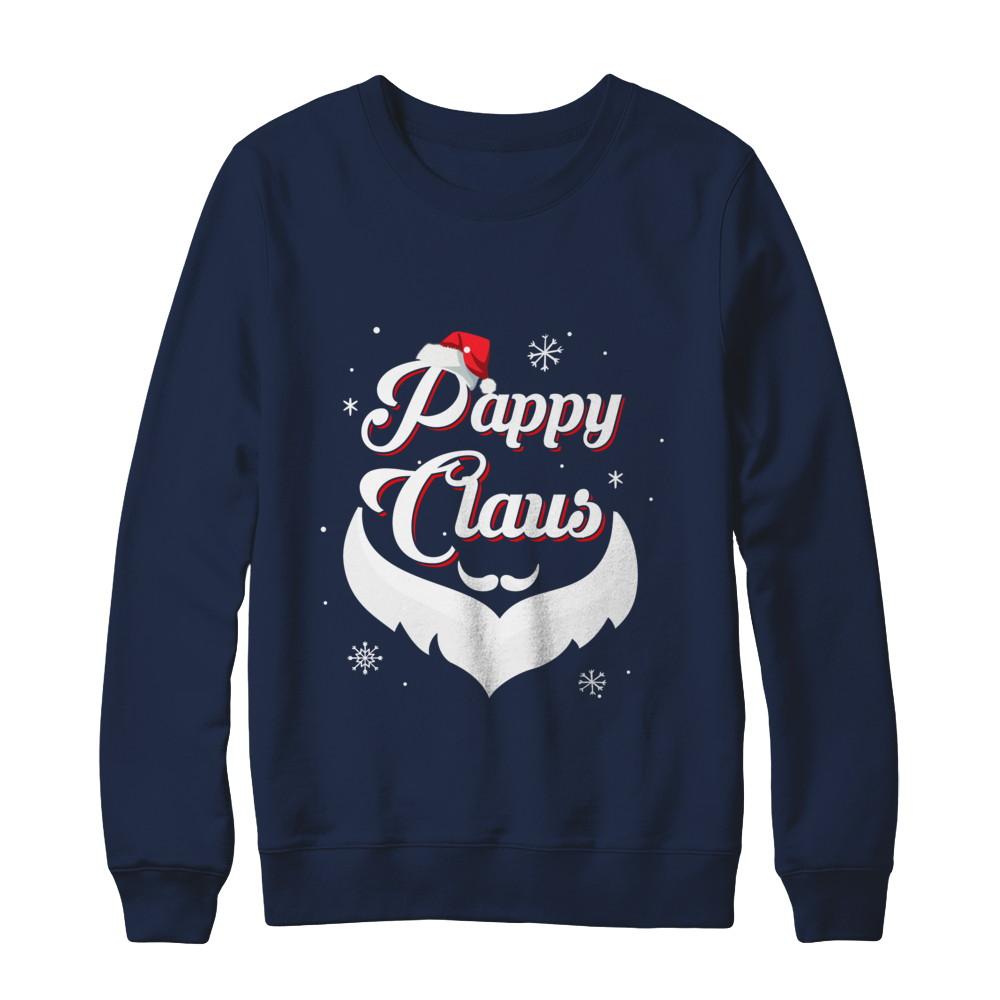 Santa Beard Matching Christmas Pajamas Pappy Claus-T-Shirt & Sweatshirt-Crewneck Sweatshirt-Navy