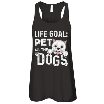 Life Goal Pet All The Dogs-T-Shirt & Tank Top-Women's Flowy Racerback Tank-Black