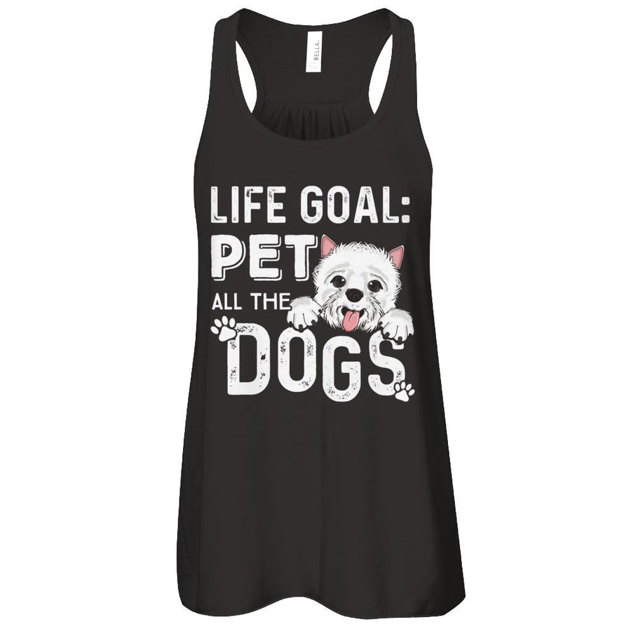 Life Goal Pet All The Dogs-T-Shirt & Tank Top-Women's Flowy Racerback Tank-Black