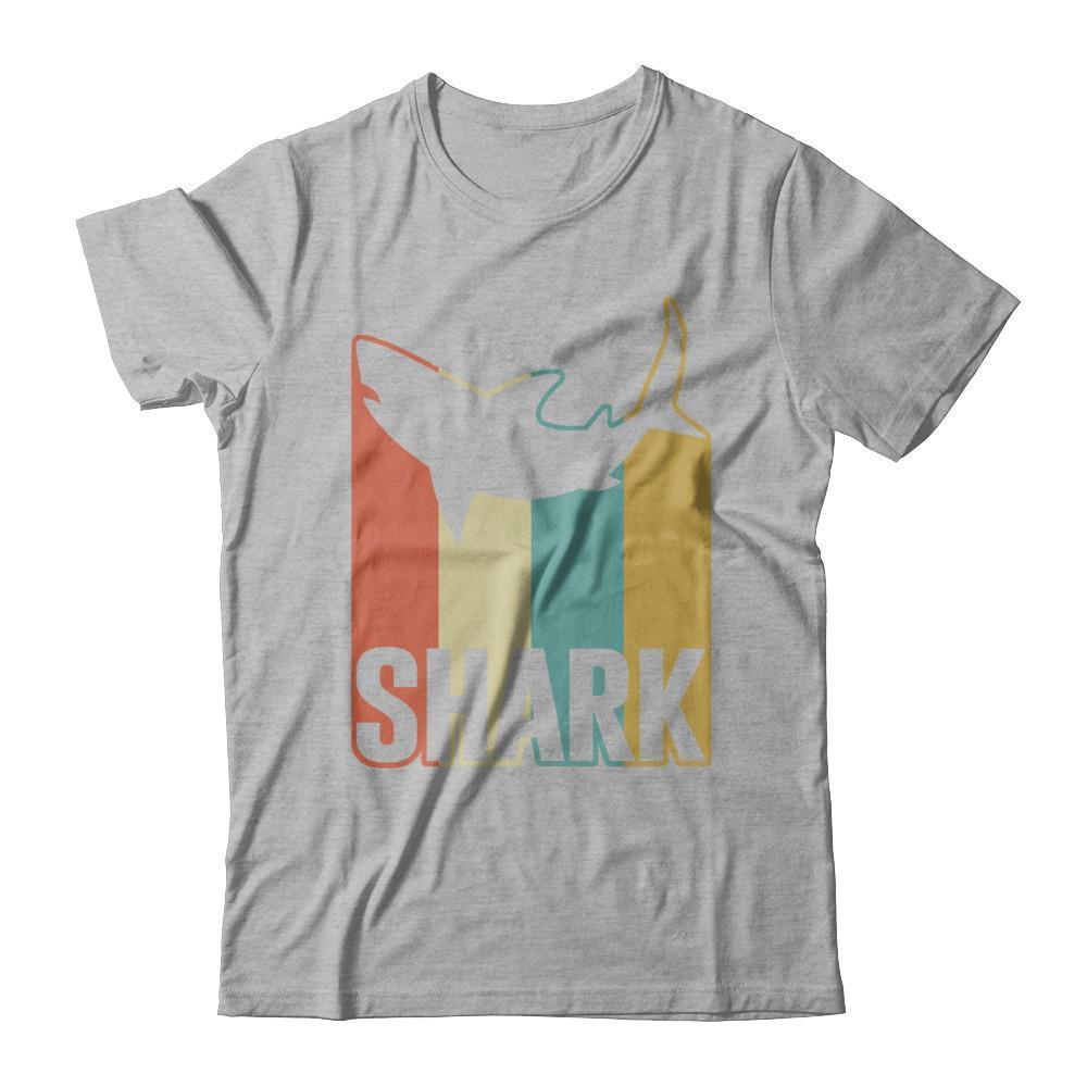 Classic Vintage Retro Style Shark-T-Shirt & Hoodie-Premium T-Shirt-Heather Gray
