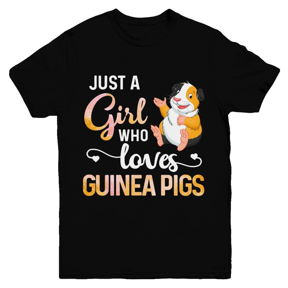 Just A Woman Who Loves Guinea Pigs Youth-Youth Shirt-Youth T-Shirt-Black