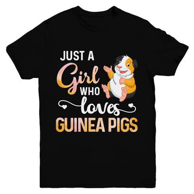 Just A Woman Who Loves Guinea Pigs Youth-Youth Shirt-Youth T-Shirt-Black