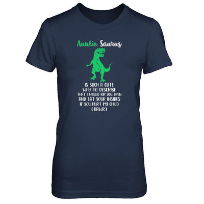 Auntie Saurus Is Such A Cute Way To Describe Auntie Gift-T-Shirt & Tank Top-Women's T-Shirt-Navy