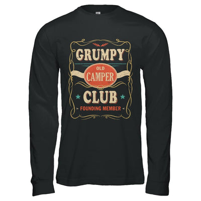 Grumpy Old Camper Club Founding Member Papa Camping-T-Shirt & Hoodie-Long Sleeve T-Shirt-Black