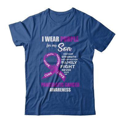 Pancreatic Cancer I Wear Purple For My Son Dad Mom-T-Shirt & Hoodie-Classic T-Shirt-Royal