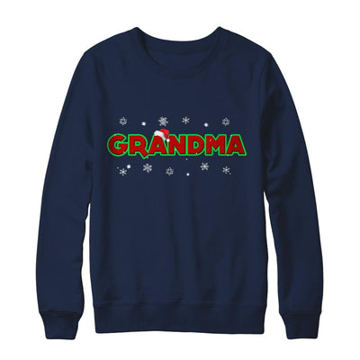 Grandma Christmas Santa Ugly Sweater Gift-T-Shirt & Sweatshirt-Crewneck Sweatshirt-Navy