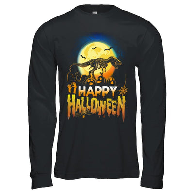 Saurus T Rex Dinosaur Halloween-T-Shirt & Hoodie-Long Sleeve T-Shirt-Black
