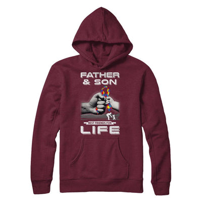 Autism Awareness Father And Son Best Friends For Life-T-Shirt & Hoodie-Hanes - Heavyweight Pullover Hoodie-Maroon