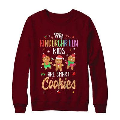 Teacher My Kindergarten Kids Are Smart Cookies Christmas-T-Shirt & Sweatshirt-Crewneck Sweatshirt-Maroon