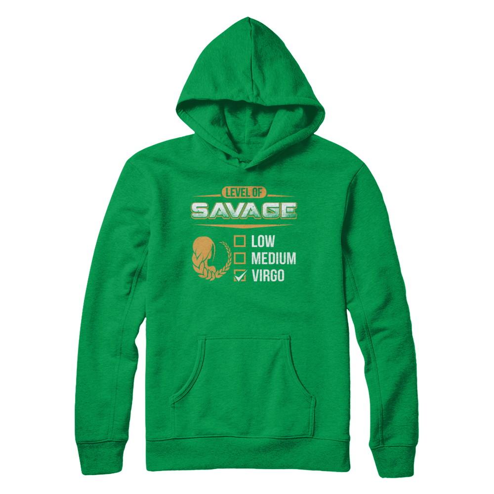 Level Of Savage Virgo-T-Shirt & Hoodie-Pullover Hoodie-Irish Green