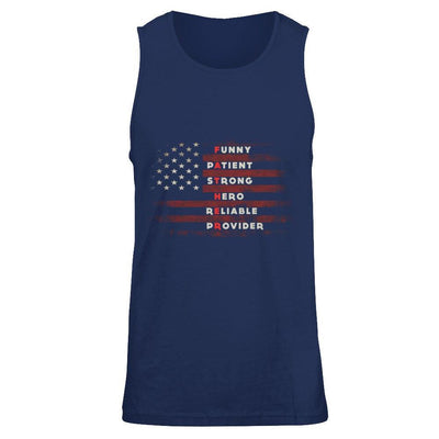 Funny Patient Strong Hero Reliable Provider Father-T-Shirt & Hoodie-Unisex Tank-Navy