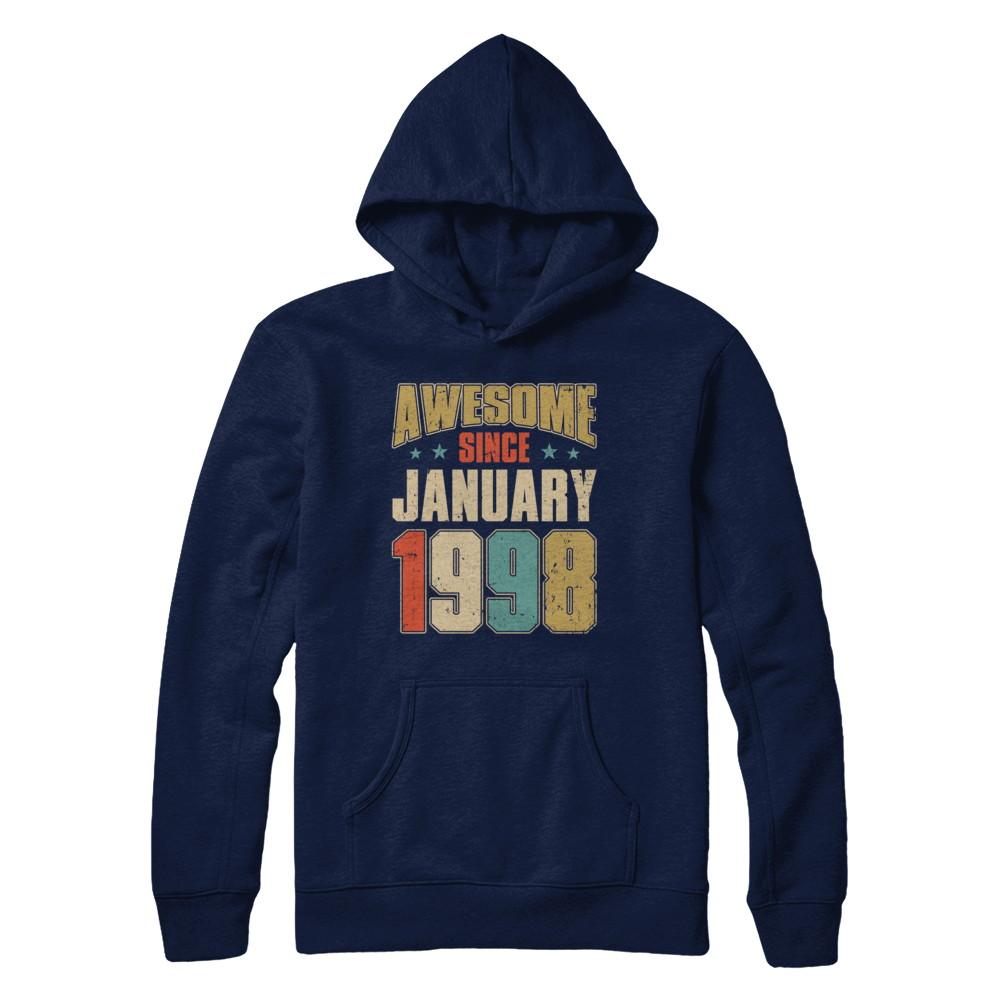 Vintage Retro Awesome Since January 1998 23th Birthday-T-Shirt & Hoodie-Pullover Hoodie-Navy