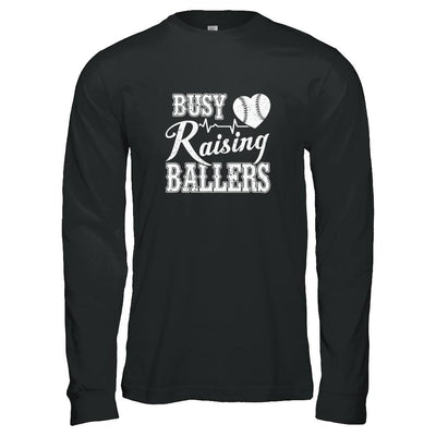 Busy Raising Ballers Baseball-T-Shirt & Tank Top-Long Sleeve T-Shirt-Black