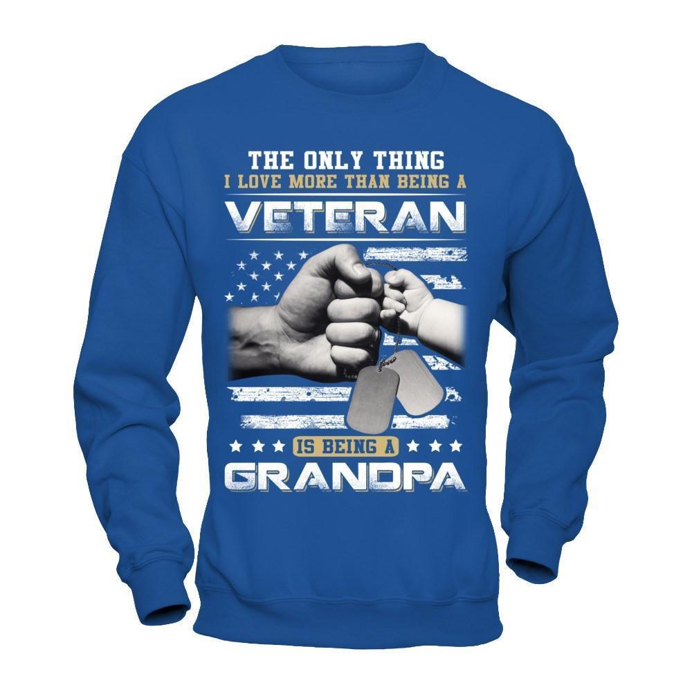 I Love More Than Being A Veteran Is Being A Grandpa-T-Shirt & Hoodie-Crewneck Sweatshirt-Royal