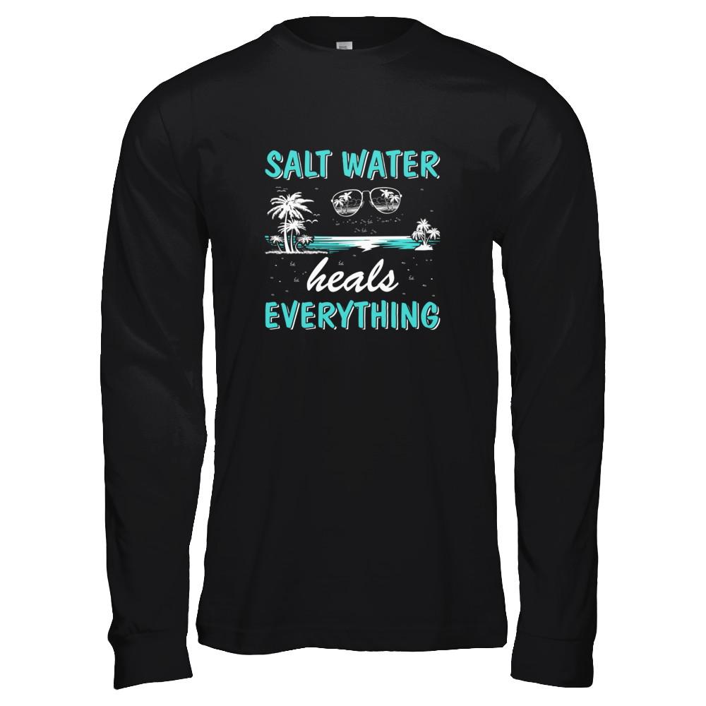 Saltwater Heals Everything-T-Shirt & Tank Top-Long Sleeve T-Shirt-Black