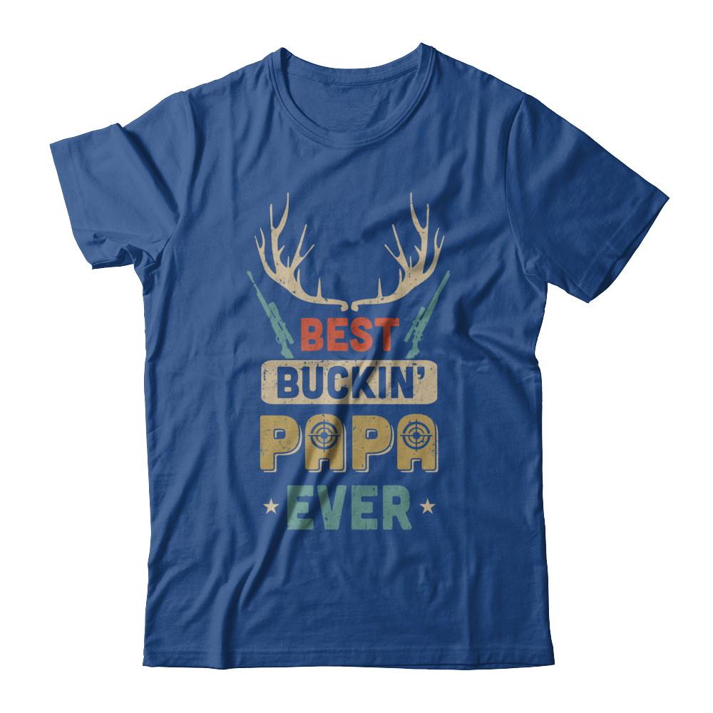 Vintage Best Buckin' Papa Ever Deer Hunting-T-Shirt & Hoodie-Classic T-Shirt-Royal