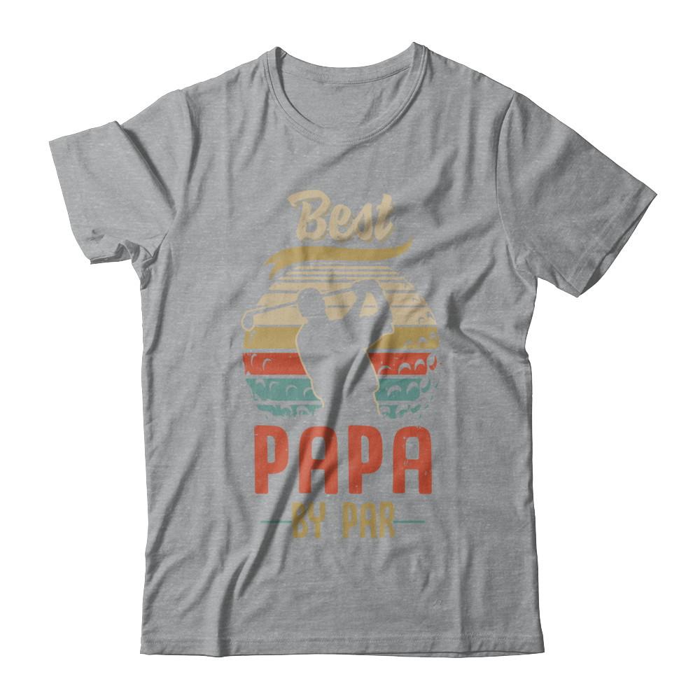 Vintage Best Papa By Par Fathers Day Funny Golf Gift-T-Shirt & Hoodie-Classic T-Shirt-Sport Grey