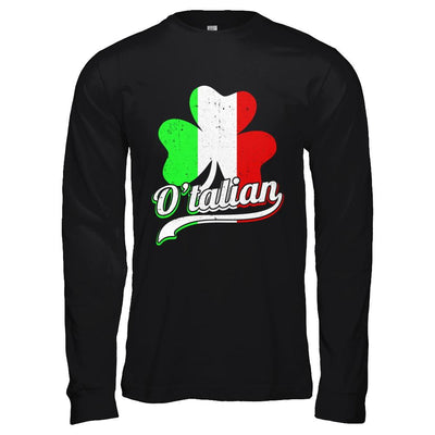 O'talian Italy Flag Italia Italian St Patricks Day-T-Shirt & Hoodie-Long Sleeve T-Shirt-Black
