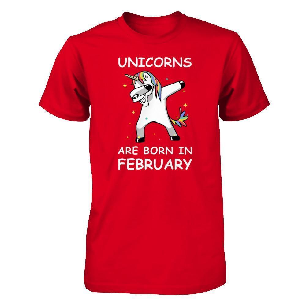 Unicorns Are Born In February Cute Dabbing-T-Shirt & Tank Top-Premium T-Shirt-Red
