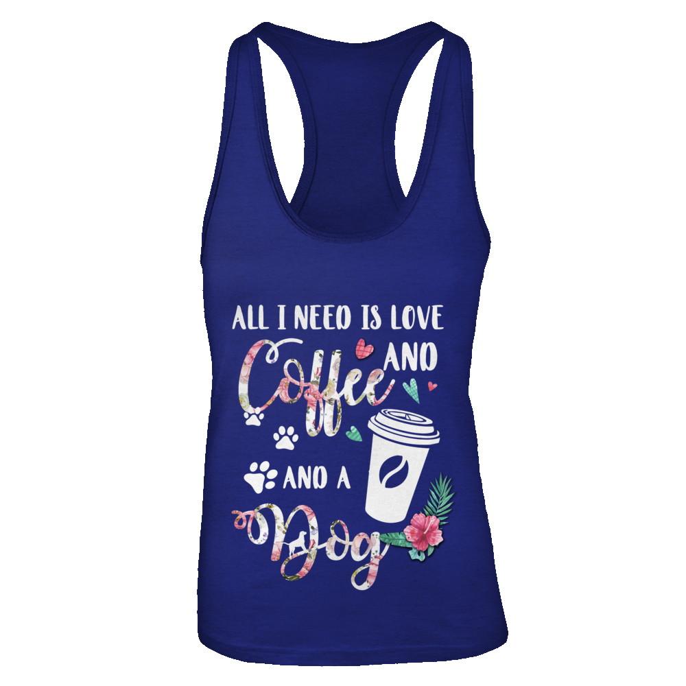 All I Need Is Love And Coffee And A Dog-T-Shirt & Tank Top-Women's Ideal Racerback Tank-Royal