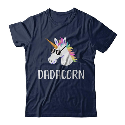 Unicorn Dad And Baby Dadacorn Daddy Fathers Day Gift-T-Shirt & Hoodie-Classic T-Shirt-Navy