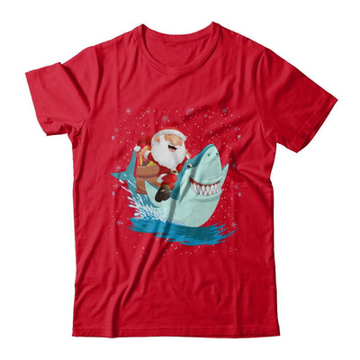 Santa Claus Riding Shark Christmas Xmas Gift-T-Shirt & Sweatshirt-Premium T-Shirt-Red