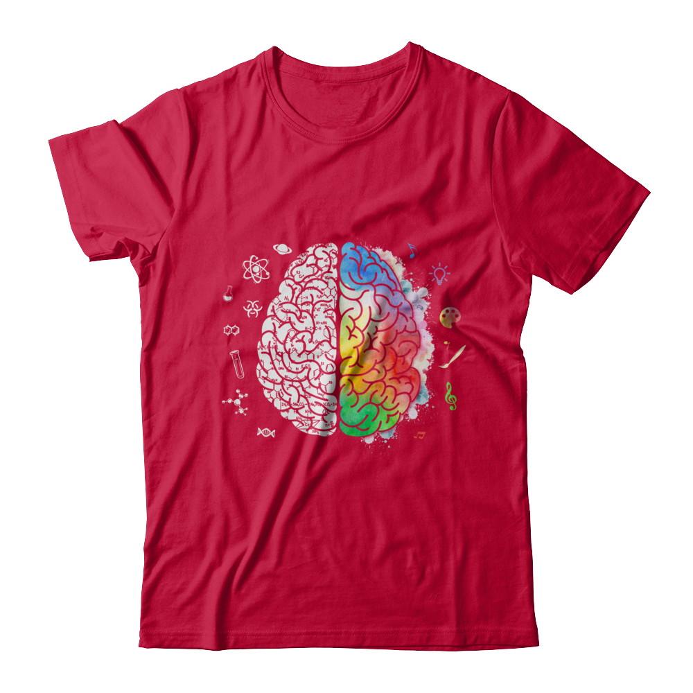 Colorful Brain Chemistry Science And Art-T-Shirt & Hoodie-Classic T-Shirt-Red